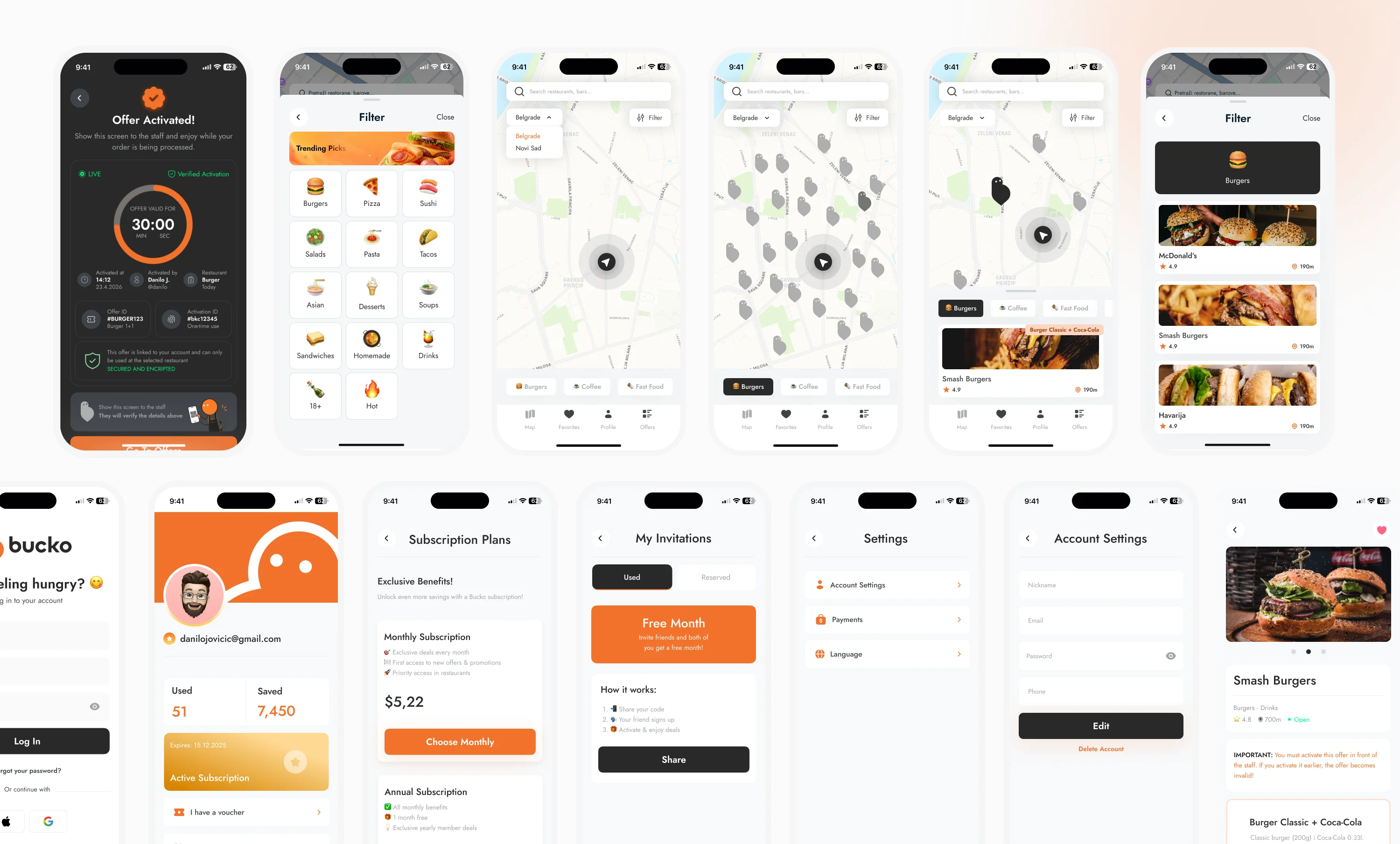 app screens